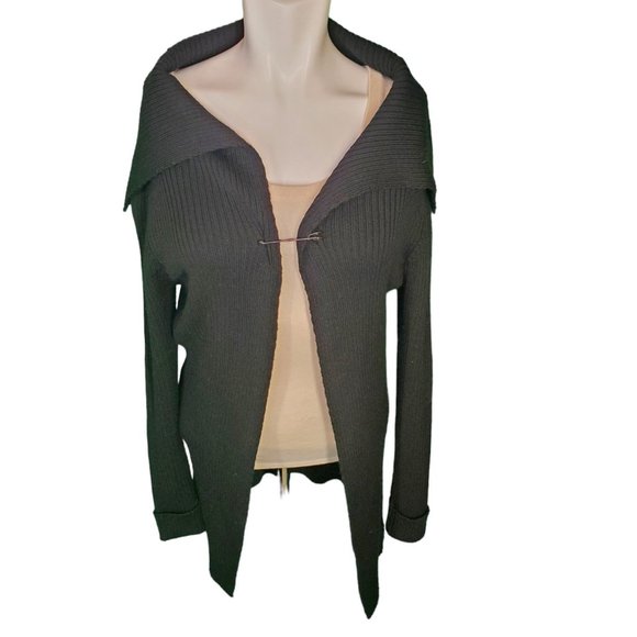 Sylvia Novelli Made In Italy Vintage Merino Wool Shawl Collar Duster Cardigan S - Picture 1 of 6